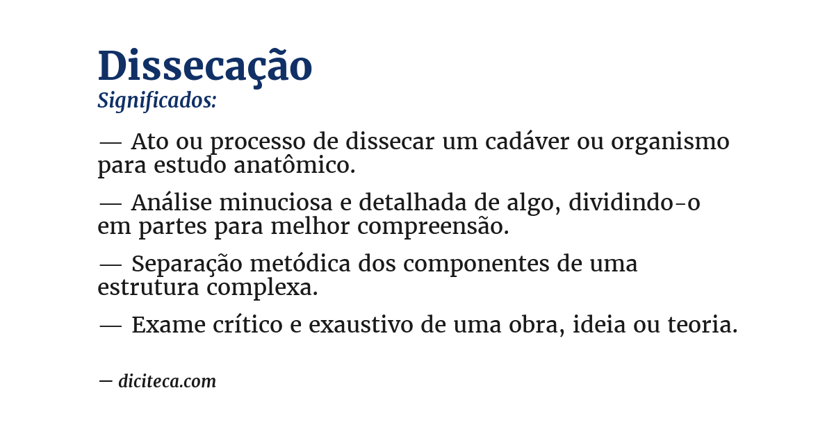 Significado de dissecação