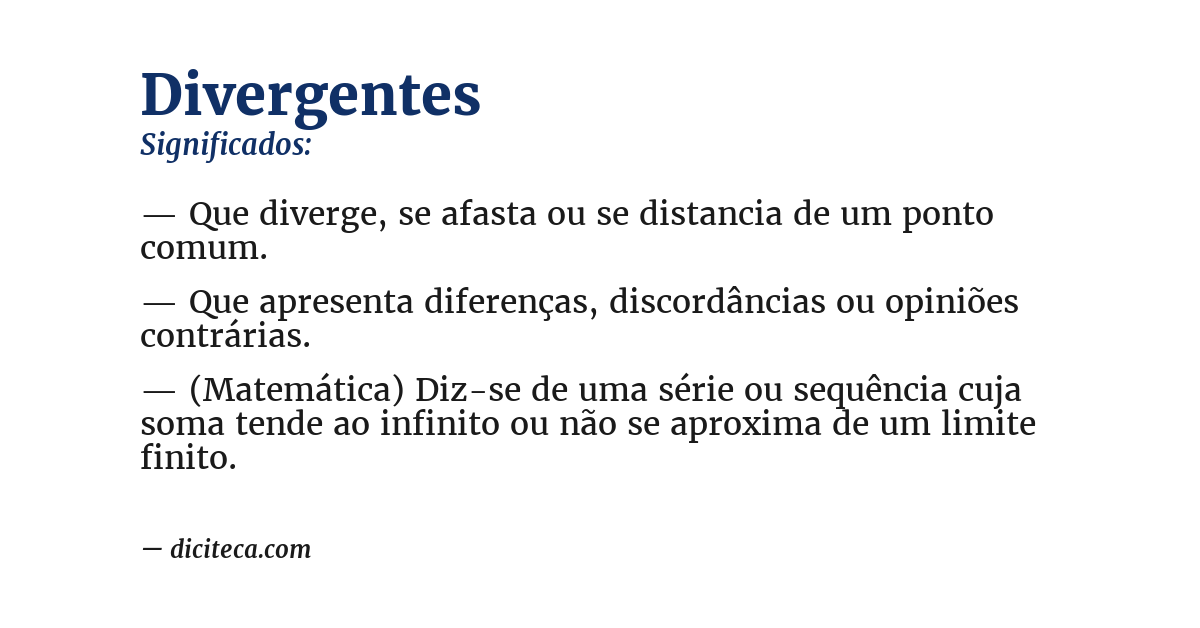 Significado de divergentes