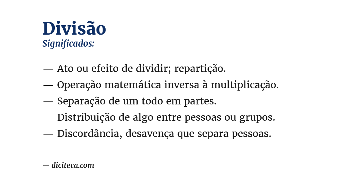 Significado de divisão