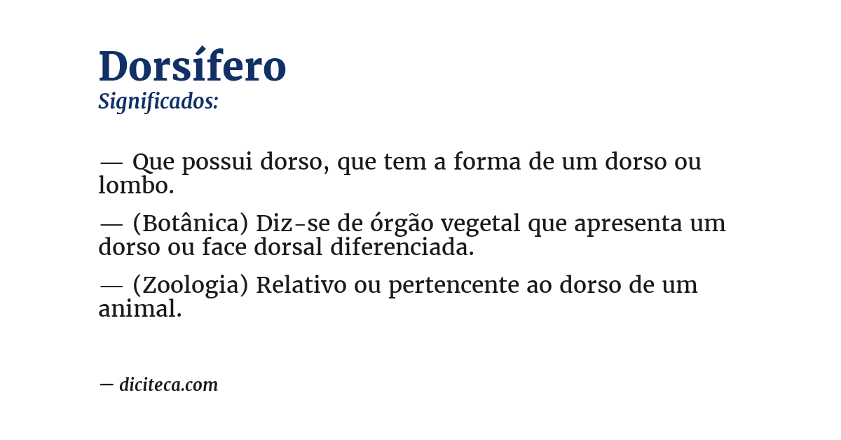 Significado de dorsífero