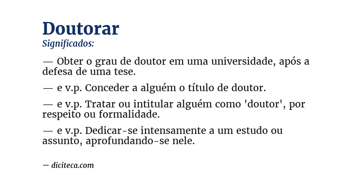 Significado de doutorar
