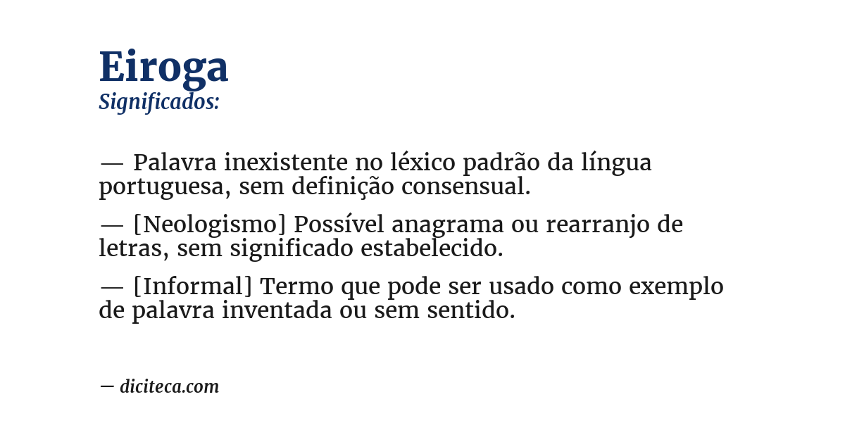 Significado de eiroga