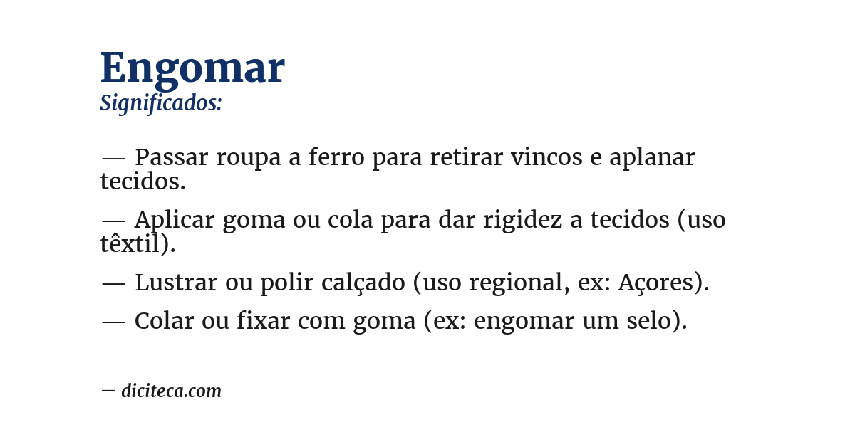 Significado de engomar