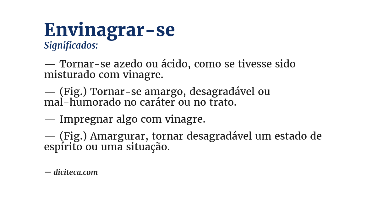 Significado de envinagrar-se