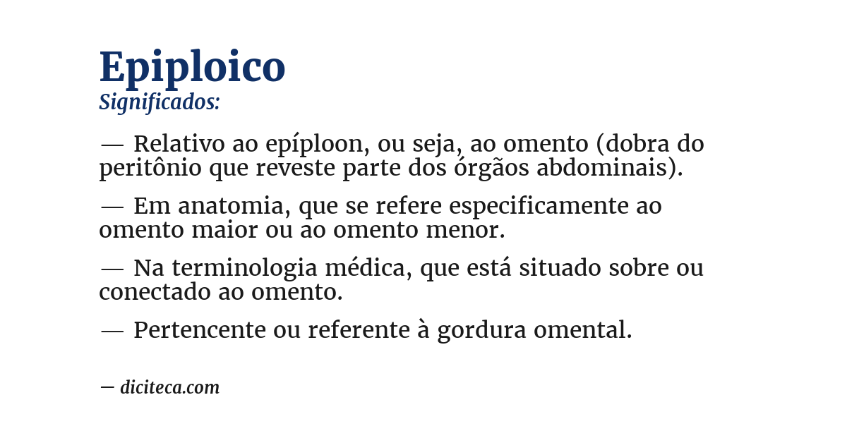 Significado de epiploico
