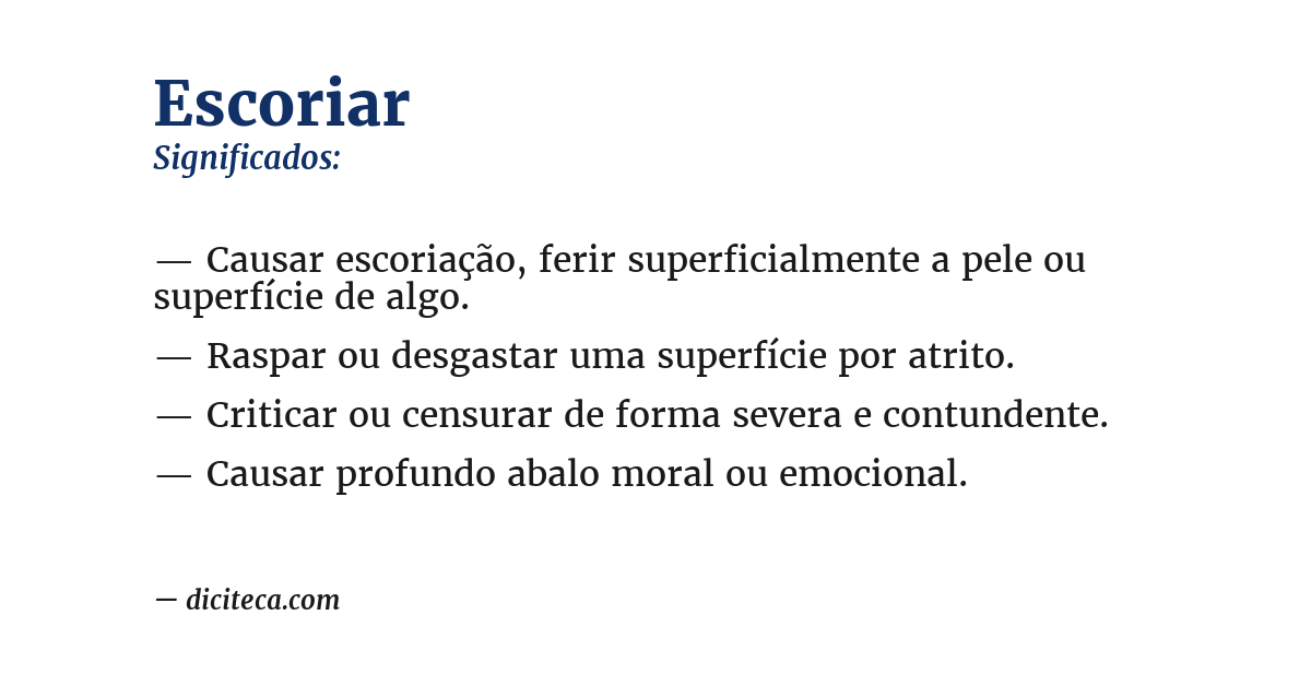 Significado de escoriar
