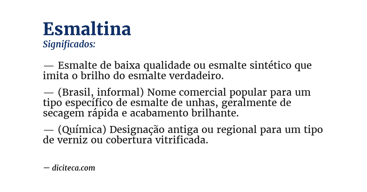Significado de esmaltina