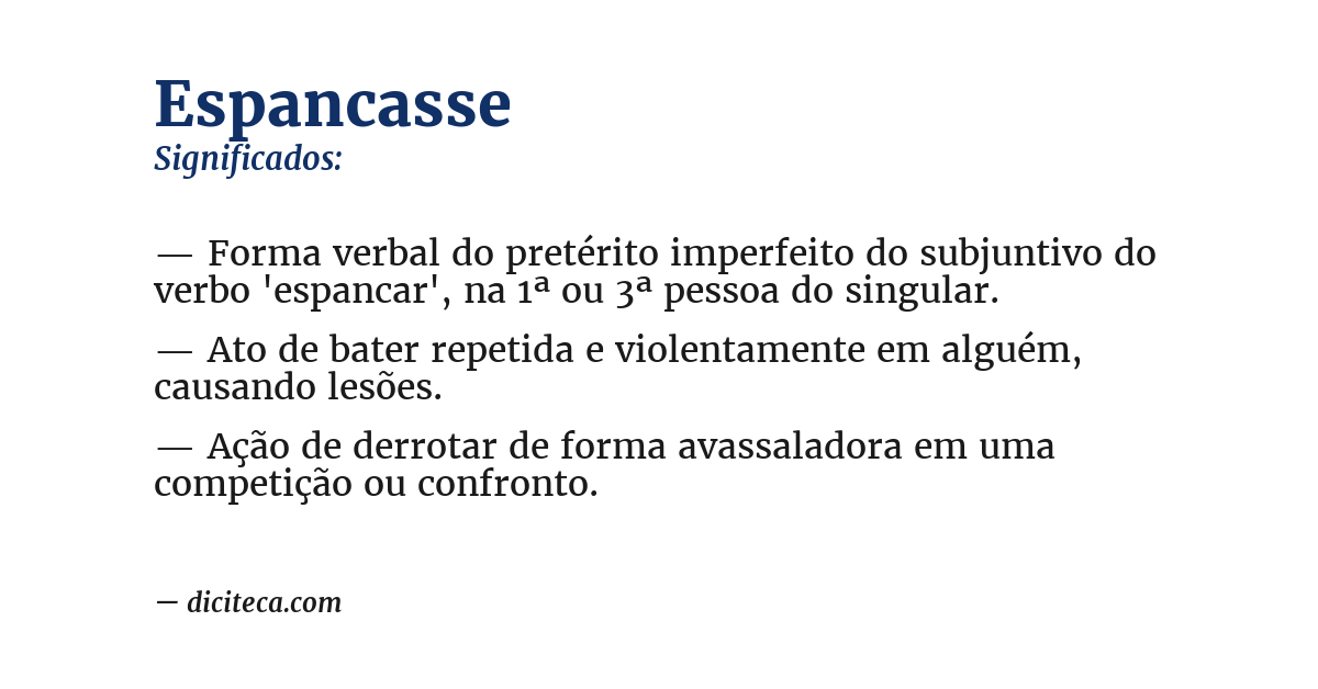 Significado de espancasse