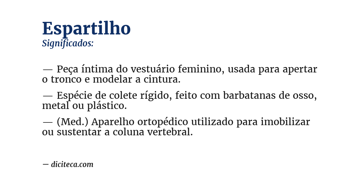 Significado de espartilho