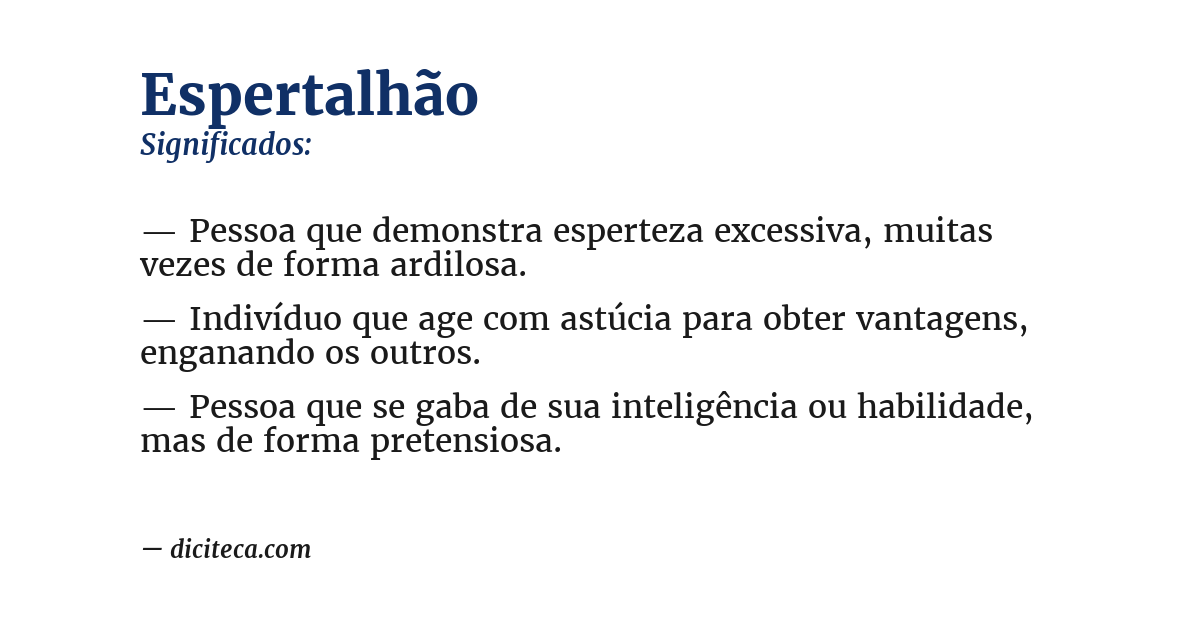 Significado de espertalhão