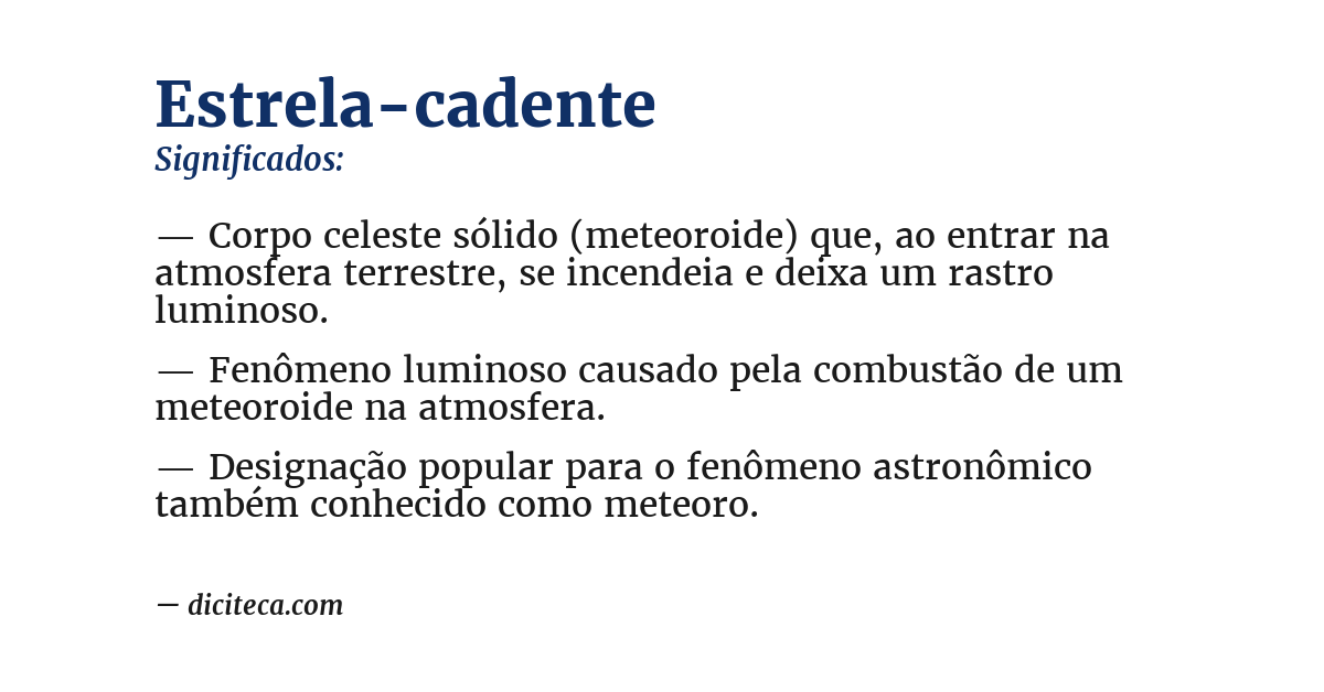 Significado de estrela-cadente