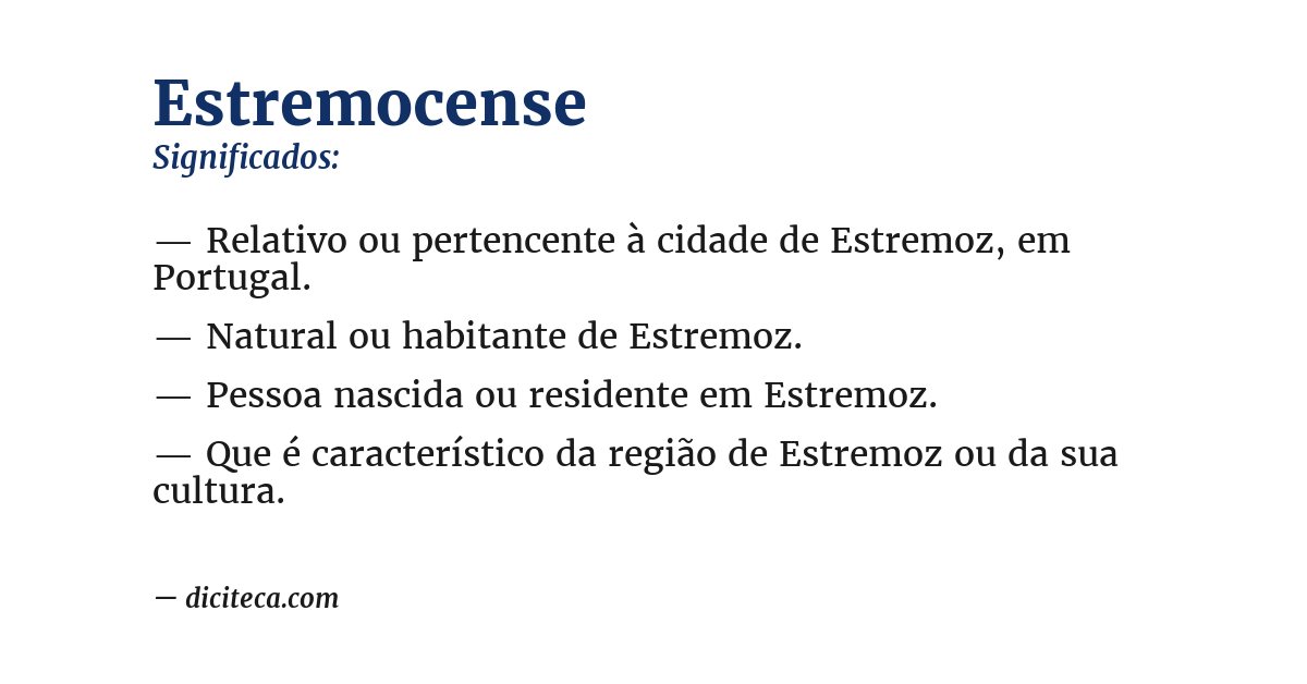Significado de estremocense