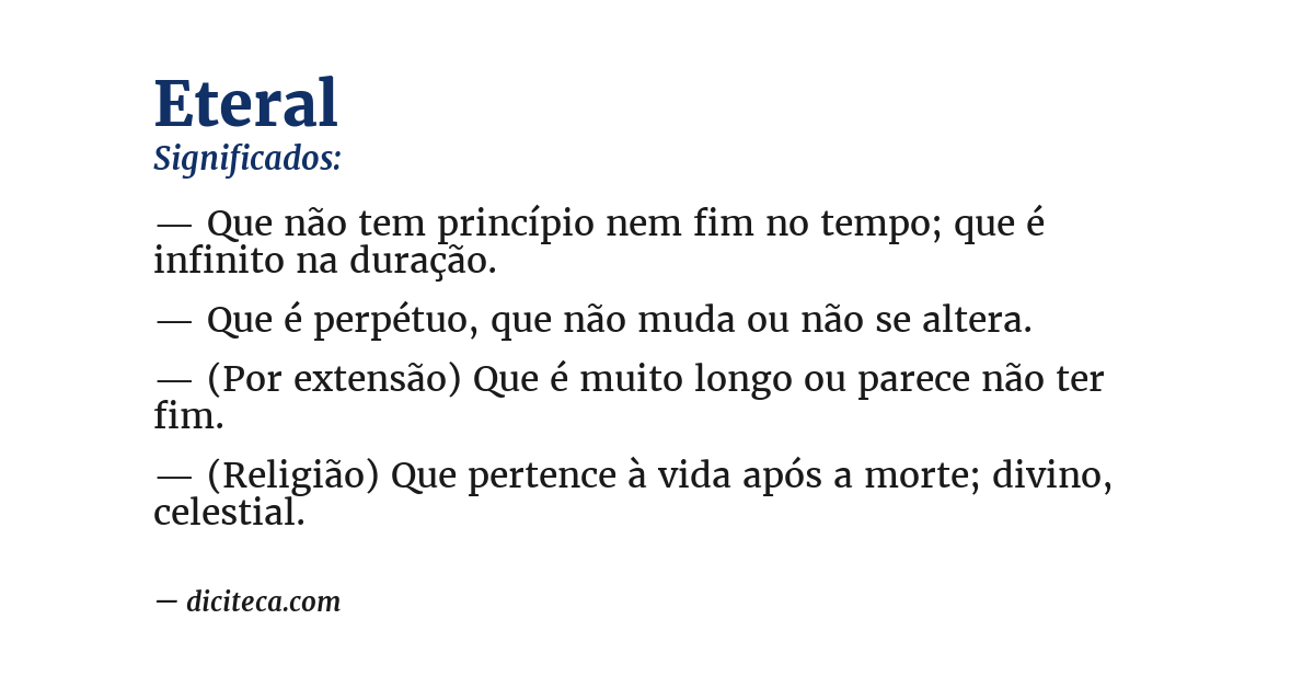 Significado de eteral