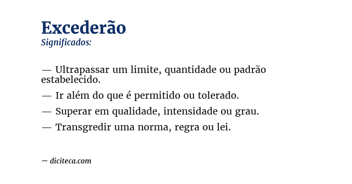Significado de excederão