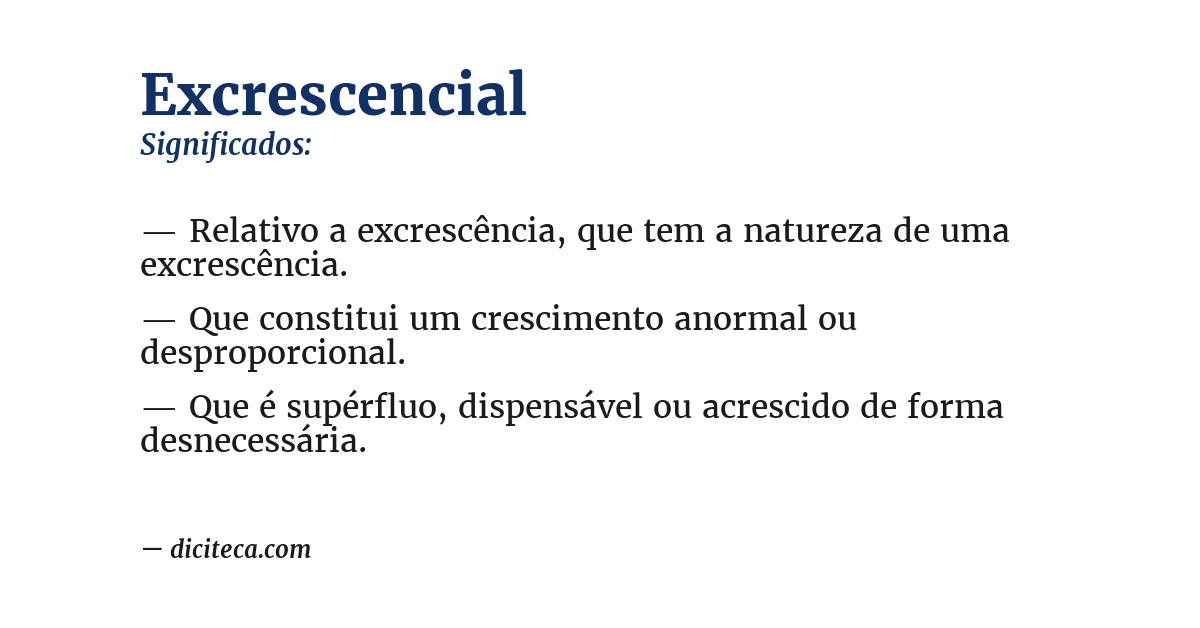Significado de excrescencial