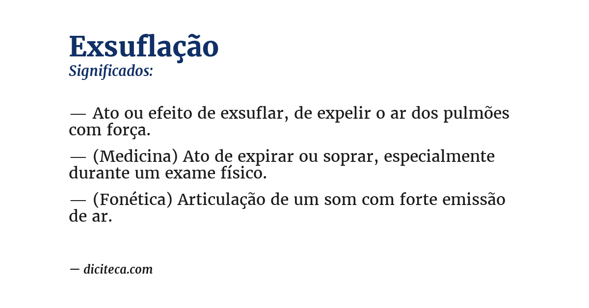 Significado de exsuflação