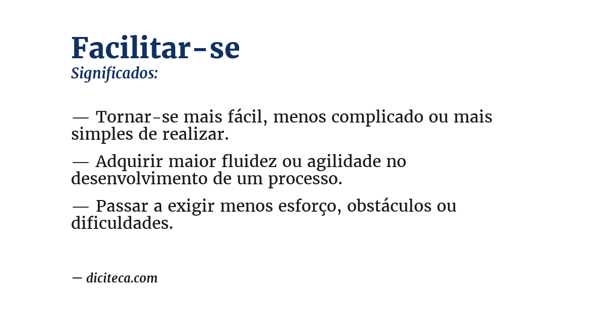 Significado de facilitar-se