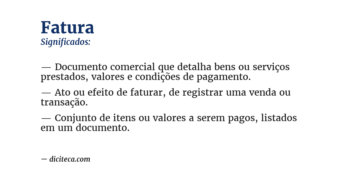 Significado de fatura