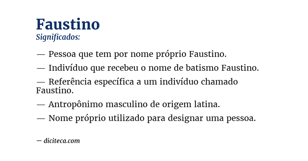 Significado de faustino