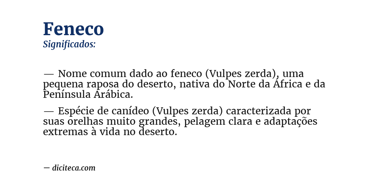 Significado de feneco