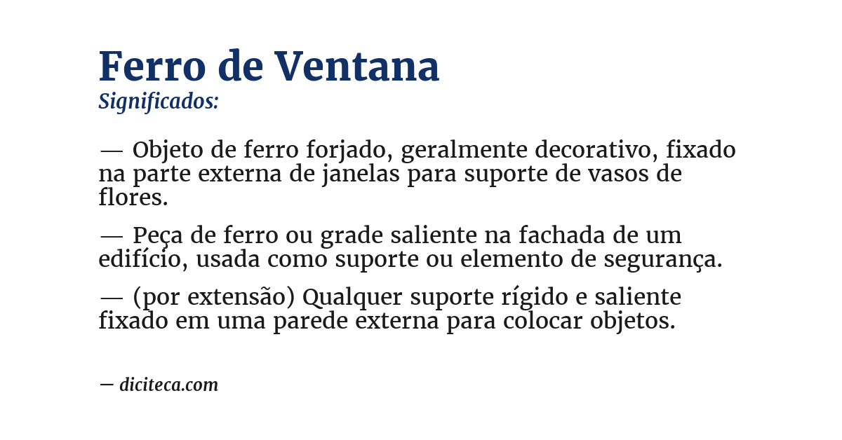 Significado de ferro de ventana