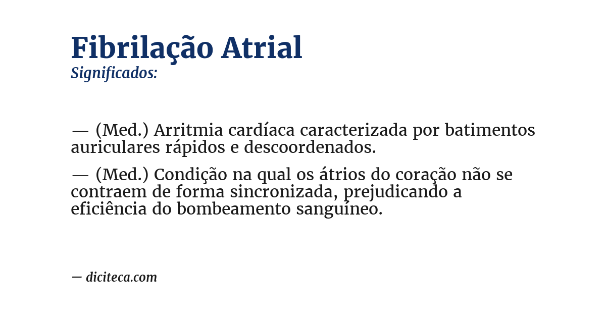 Significado de fibrilação atrial