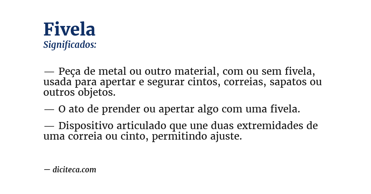 Significado de fivela