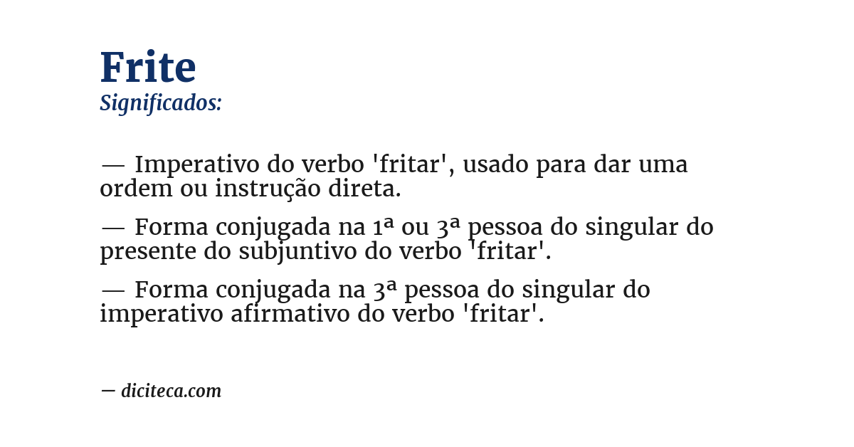 Significado de frite
