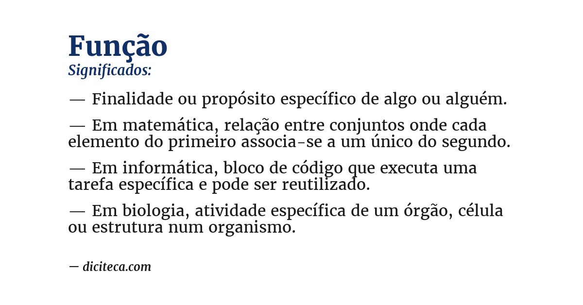 Significado de função