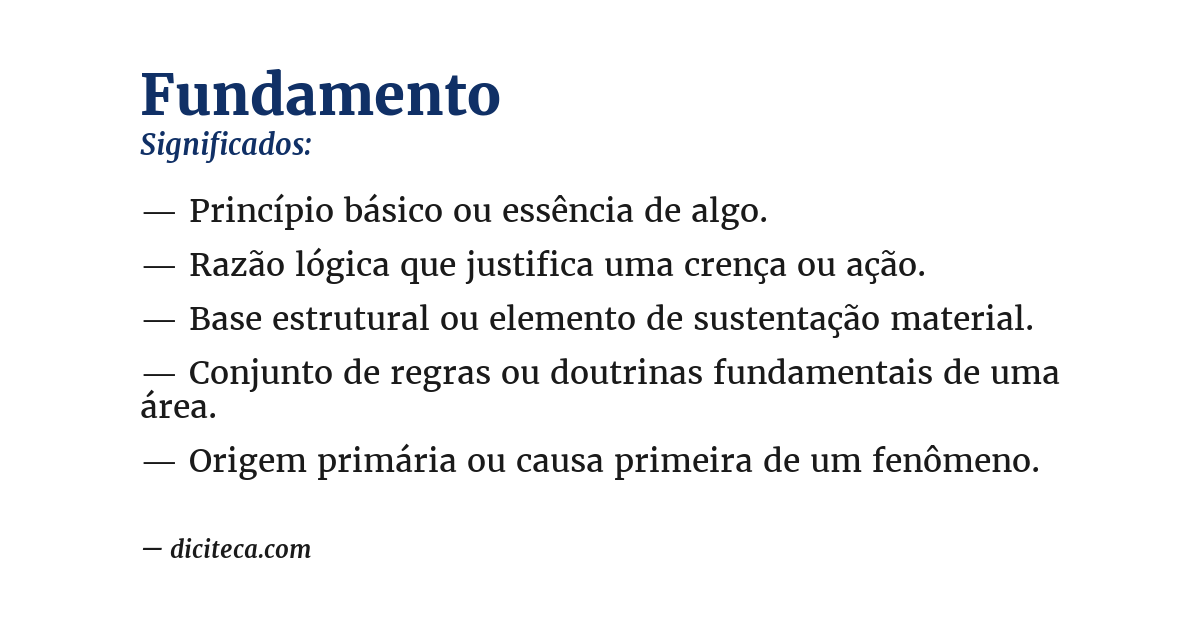 Significado de fundamento