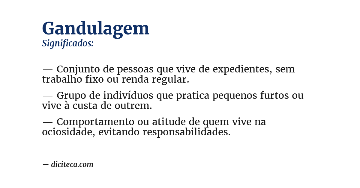 Significado de gandulagem