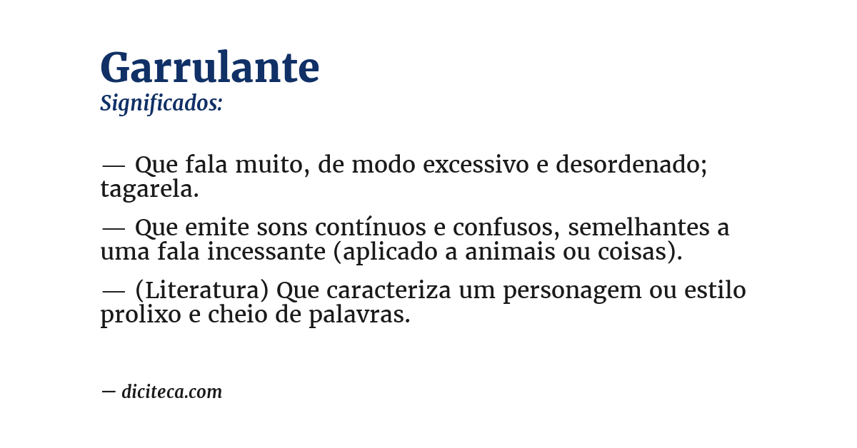 Significado de garrulante