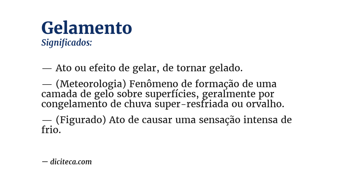 Significado de gelamento