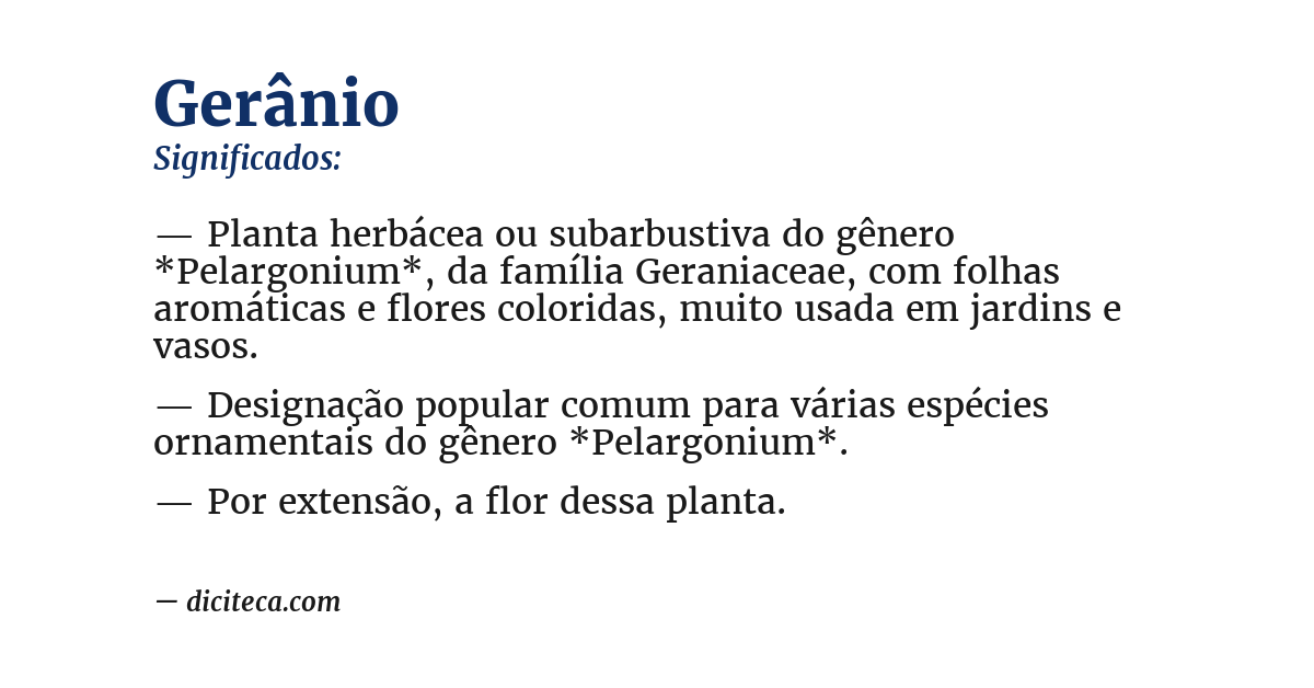 Significado de gerânio