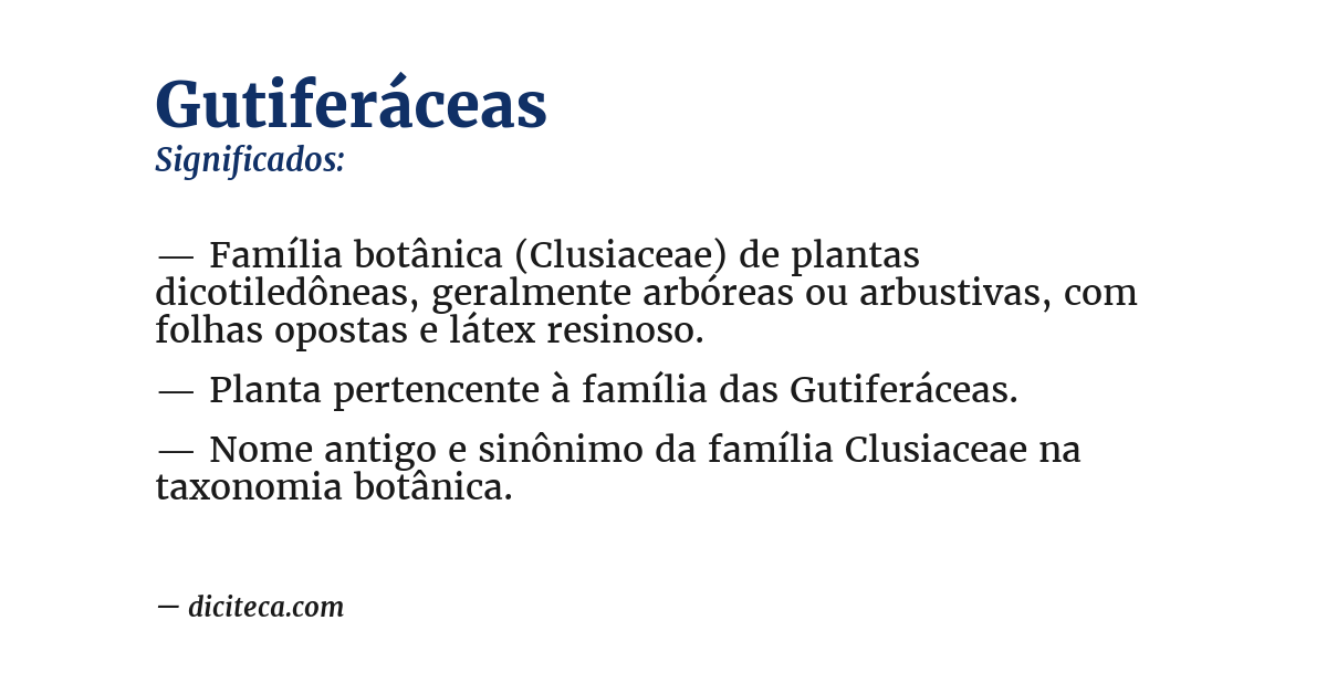 Significado de gutiferáceas