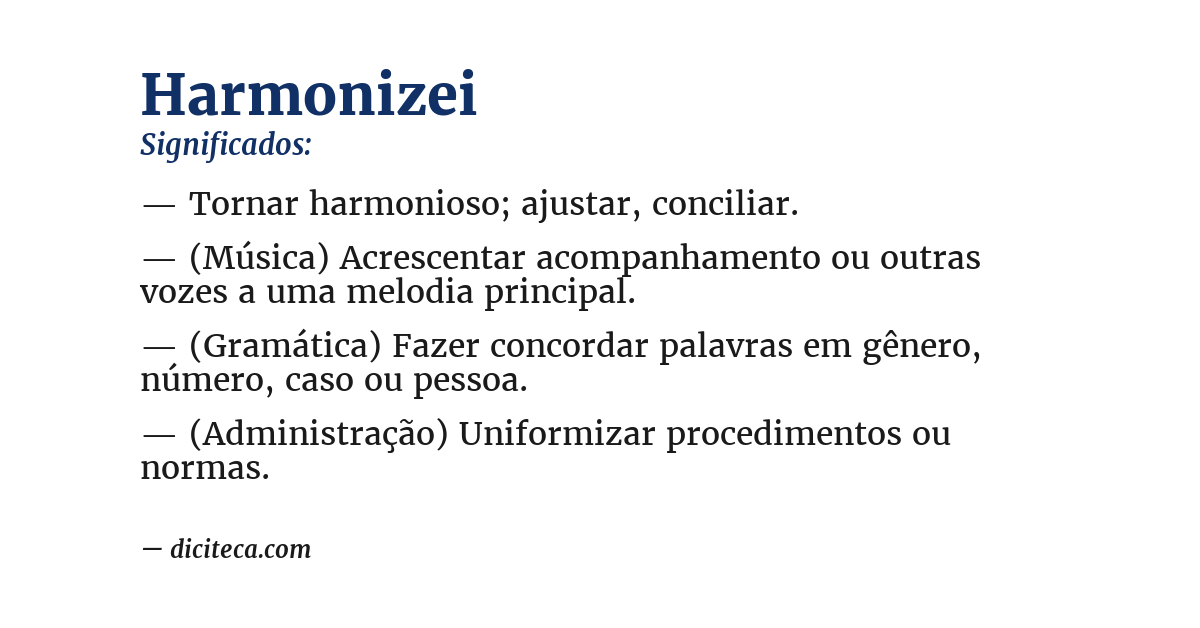 Significado de harmonizei