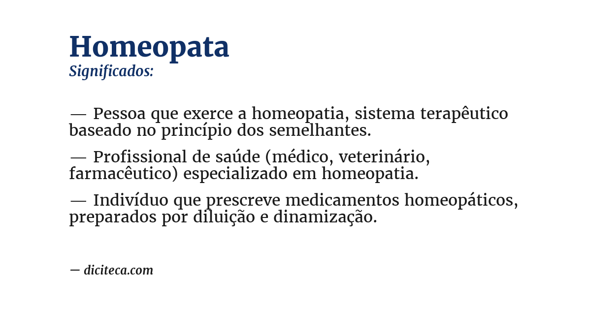 Significado de homeopata