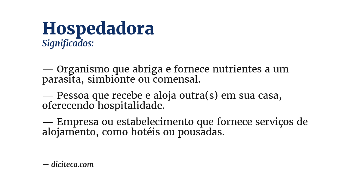 Significado de hospedadora