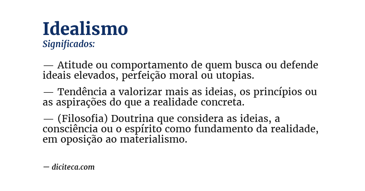 Significado de idealismo