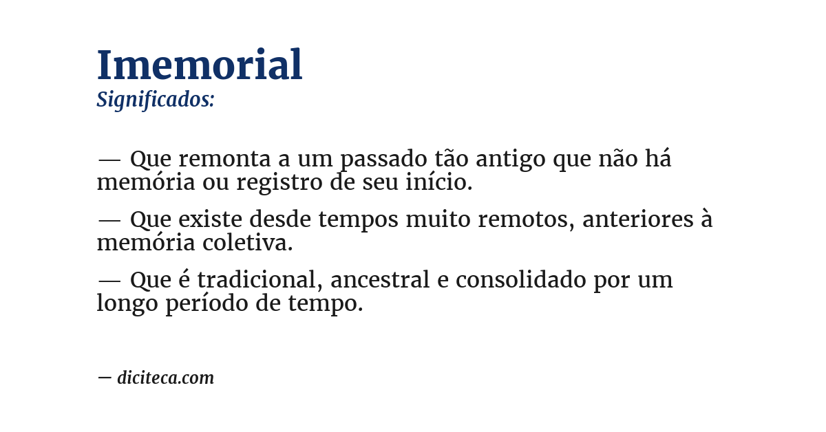 Significado de imemorial