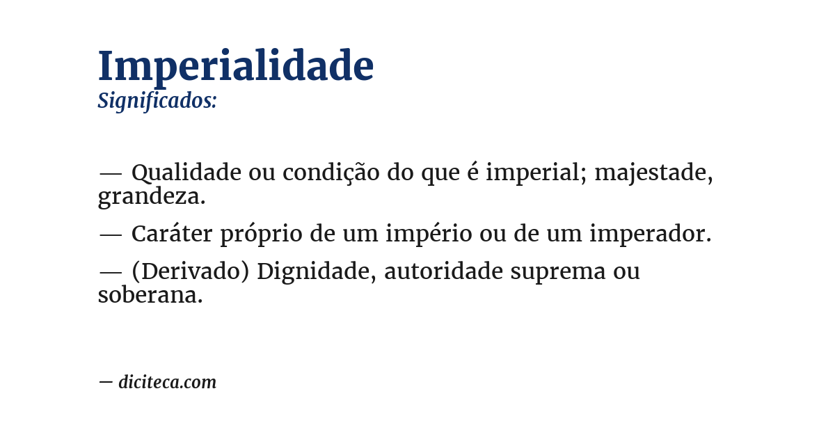 Significado de imperialidade