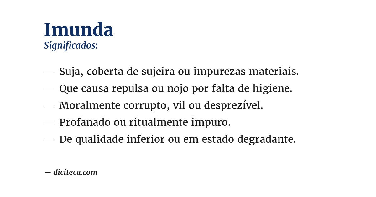 Significado de imunda