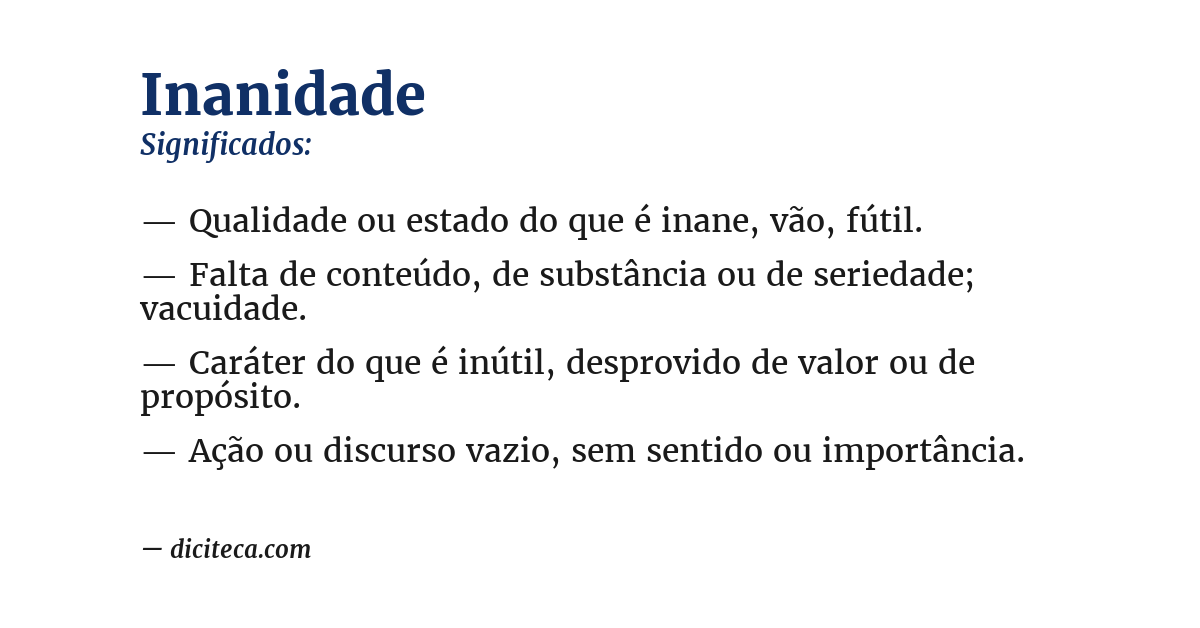 Significado de inanidade