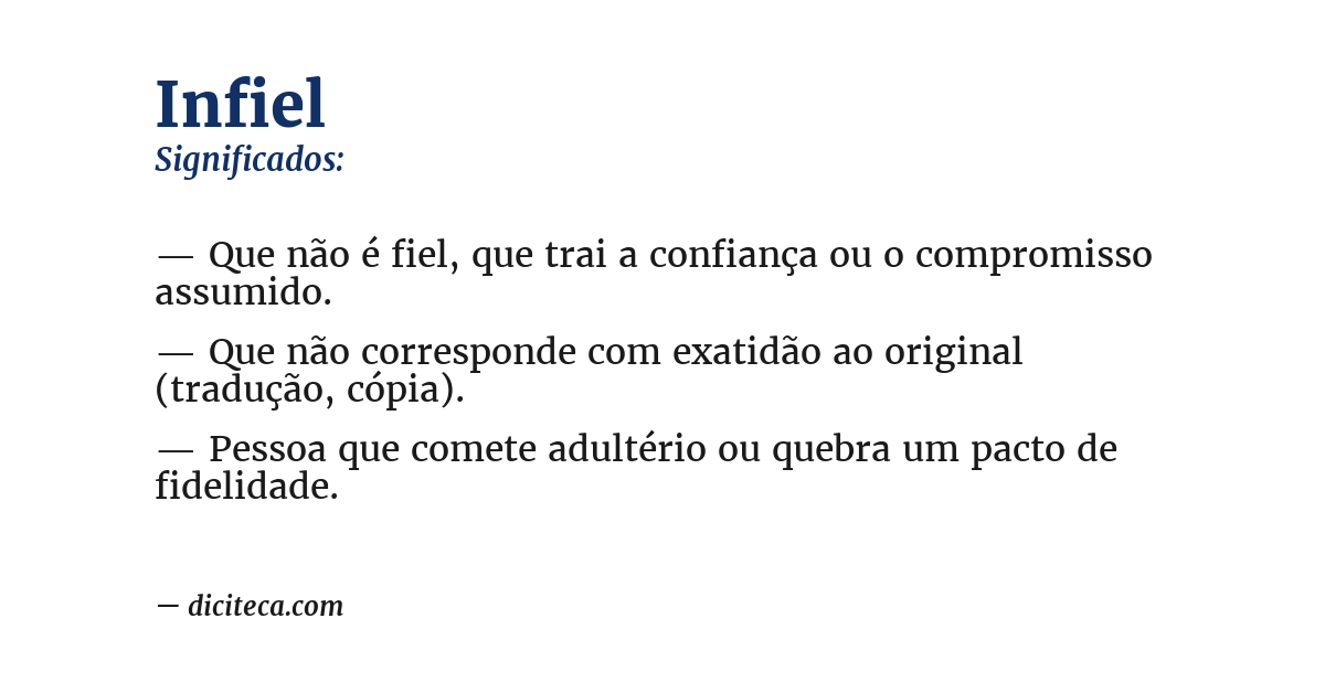 Significado de infiel