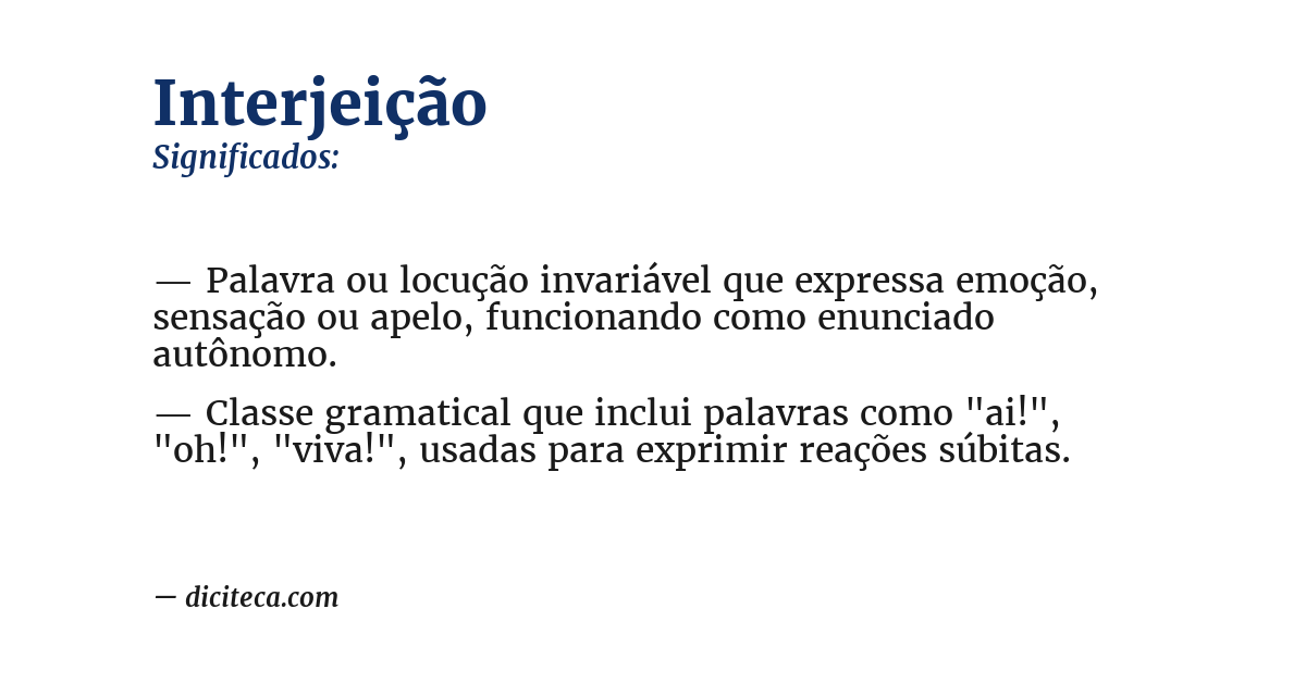 Significado de interjeição