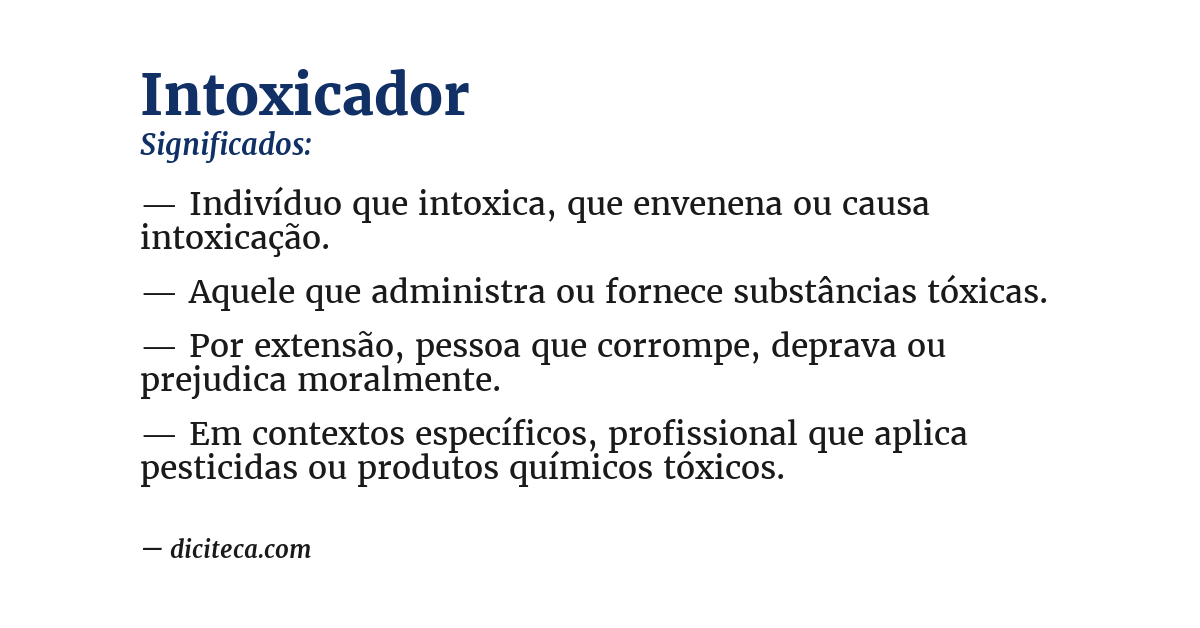Significado de intoxicador