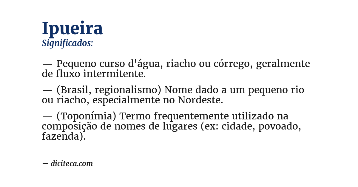 Significado de ipueira