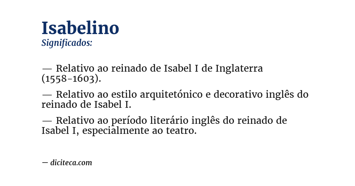 Significado de isabelino