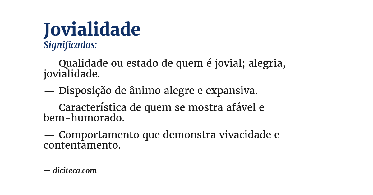 Significado de jovialidade