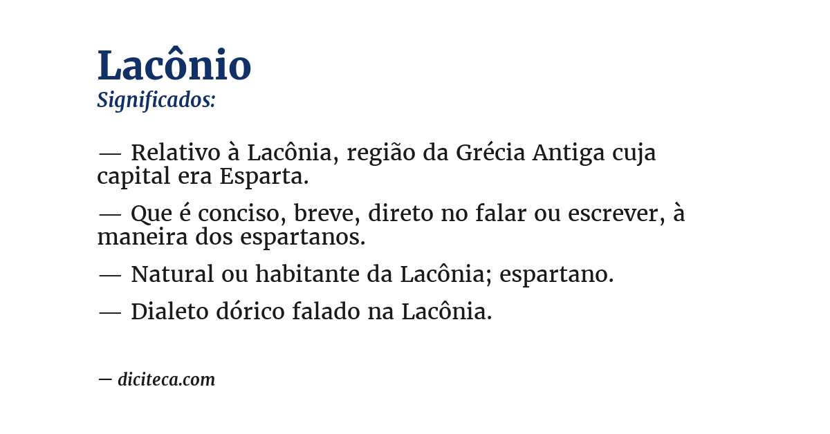 Significado de lacônio